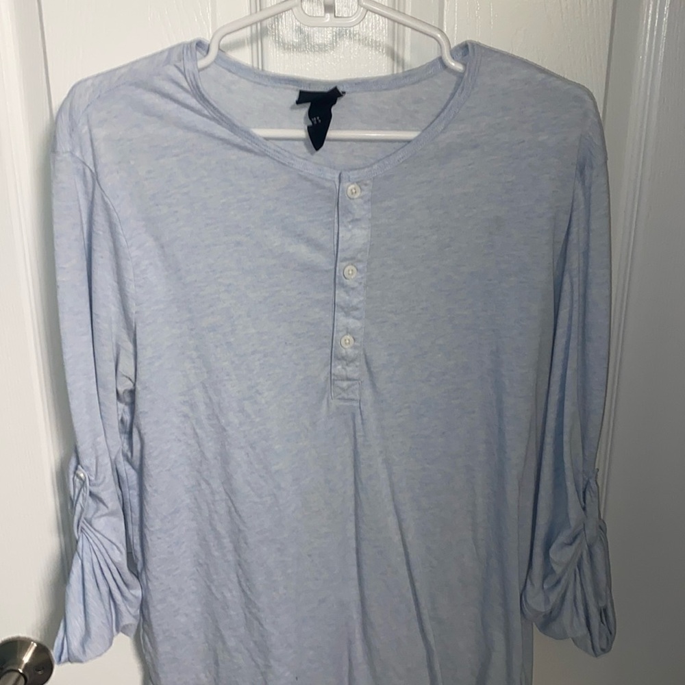 Lite blue h&m men's three quarter sleeve shirt